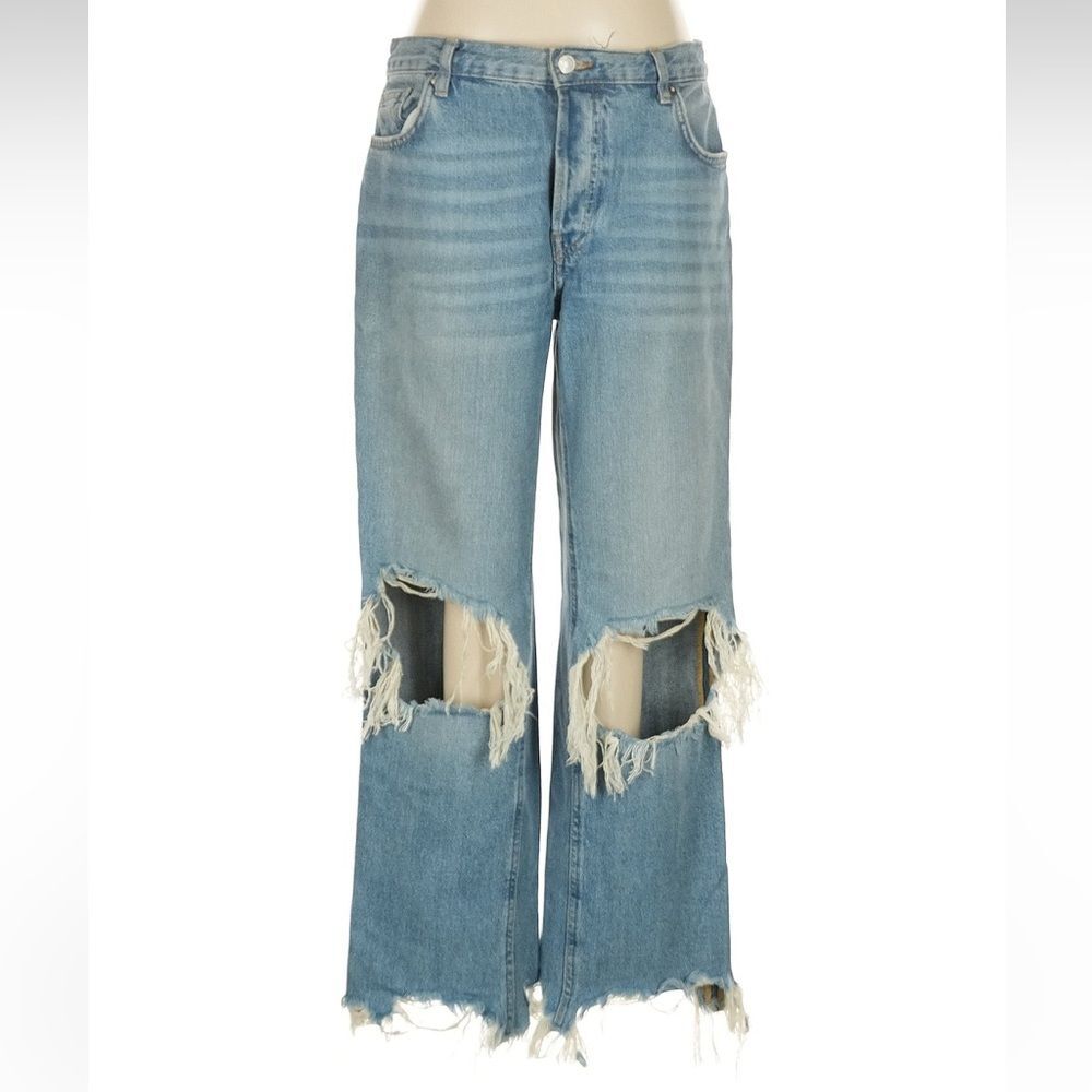 Free People Distressed Blue Jeans size 28